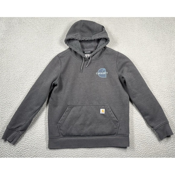 Carhartt Tops - Carhartt Rain Defender Hoodie Womens S Grey Fleece Sweatshirt Midweight Workwear